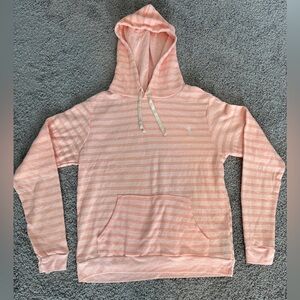 Obey Propaganda Striped Peach/Light Orange Hoodie Sweater Size Medium